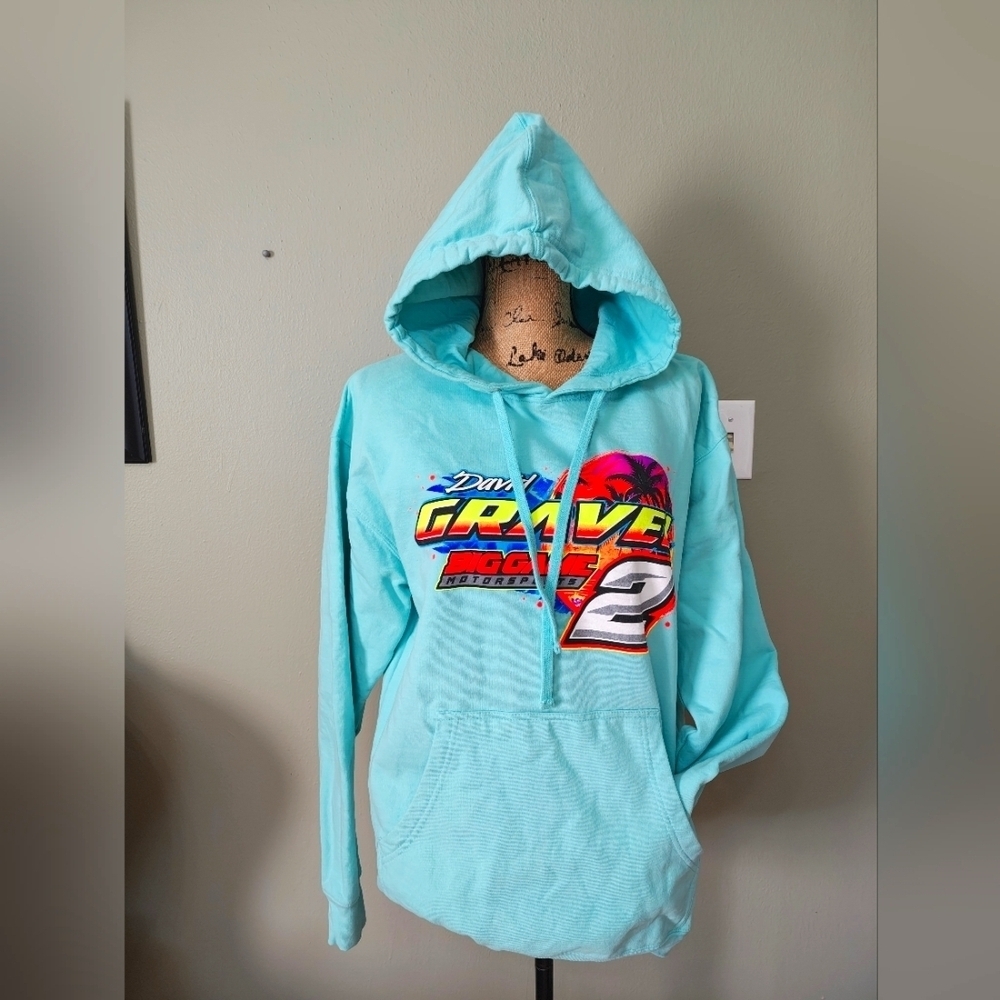 Neon Aqua David Gravel Sprint Car Graphic Hoodie Unisex